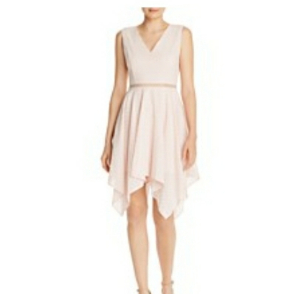 Blush Pink Uneven Midi Dress